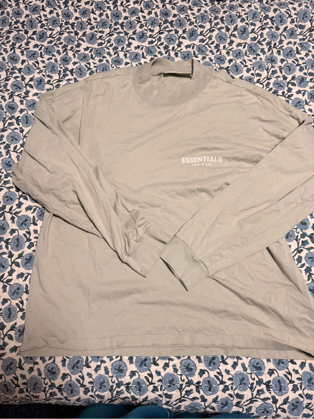 Fear of God Essentials Long Sleeve Tee in Light Gray